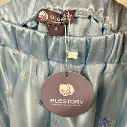 EleStory Women’s Tulle Snowflake Sequin Maxi Skirt Light Blue Size Small NWT