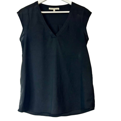 Daniel Rainn Women’s Sleeveless V-Neck Blouse Black Size XS EUC Polyester Workwear Casual Top