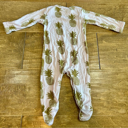 Kate Quinn Infant Girls Long Sleeve Pineapple Print Sleeper Purple 0-3 M EUC