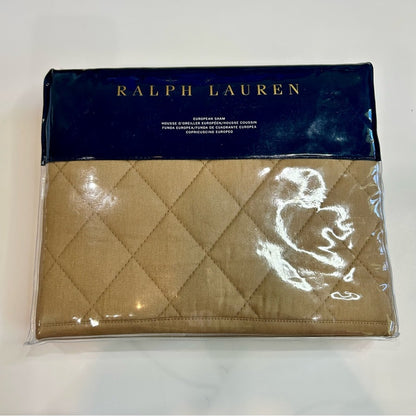 Ralph Lauren Home Cromwell Quilted Modern Equestrian European Sham Camel NEW
