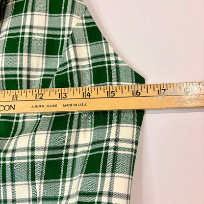 Halara Women’s Sleeveless Halter Plaid Button Up Vest Top Green Cream Size Small NWT