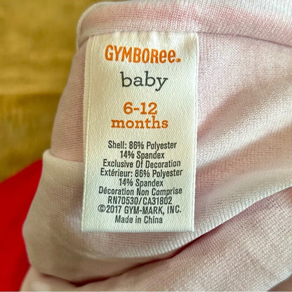 Gymboree Baby Girls Flamingo One Piece Swimsuit Pink Size 6-12 M EUC Bow Girly