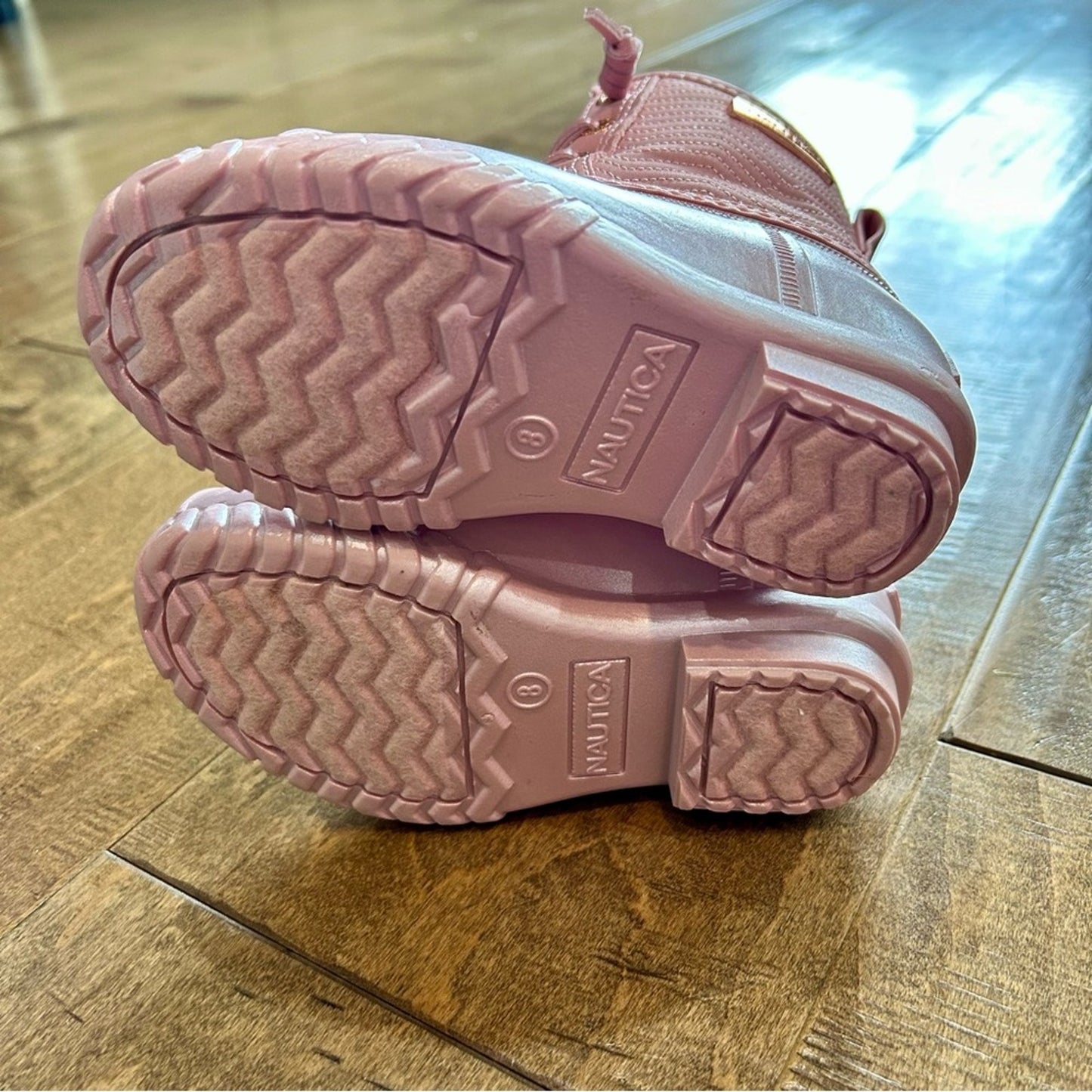 Nautica Girls Truett Toddler Duck Boots Pink Shimmer Size 8 NEW Cute Girly Fall