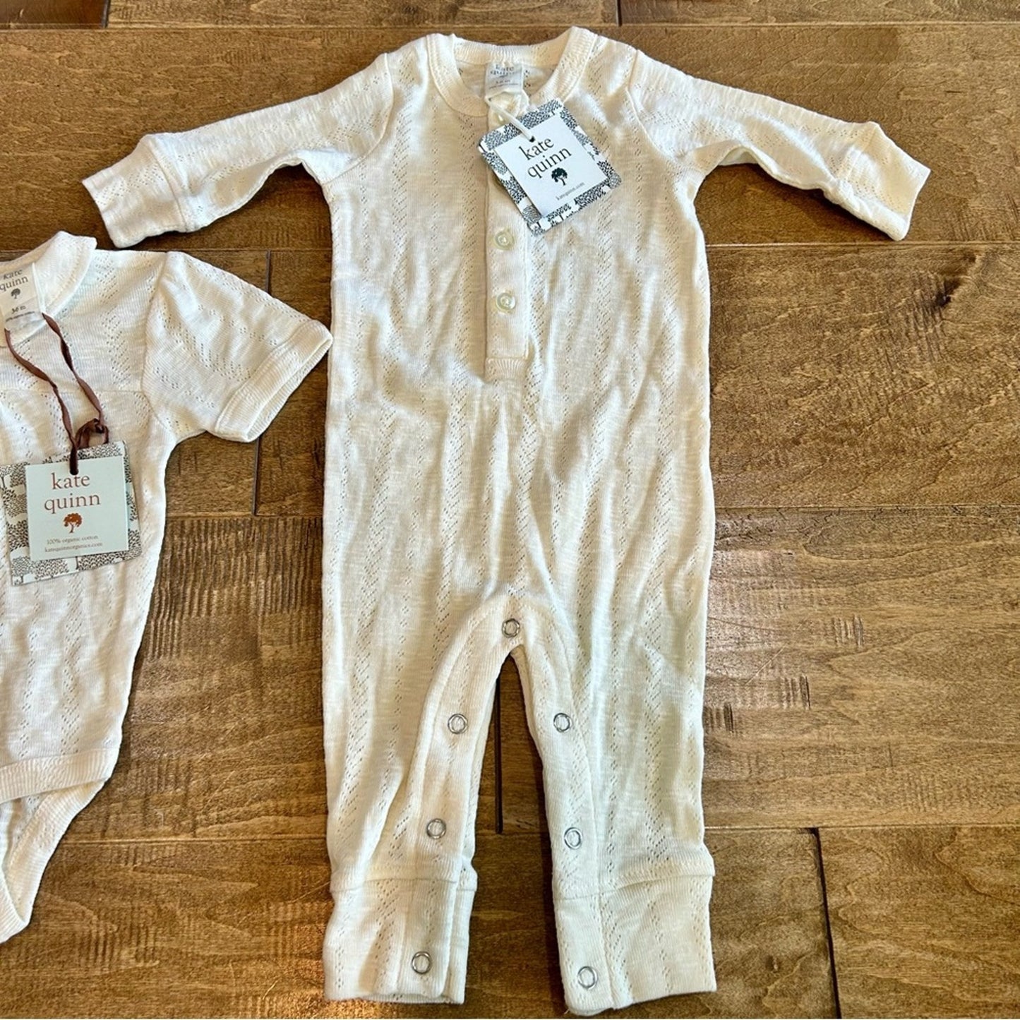 Kate Quinn Gender Bodysuit and Onesie Set Cream Size 3-6 M NWT Organic Cotton