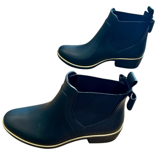 Kate Spade NY Women’s Sedgwick Chelsea Ankle Rain Boots Black Size 6 EUC Bow