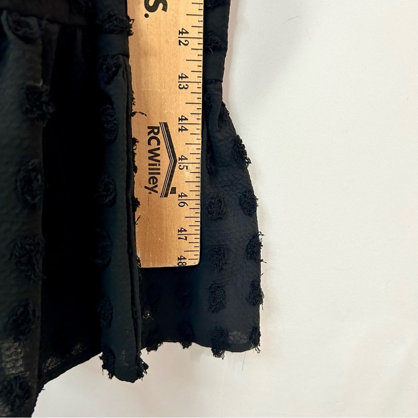 Ghospell Women’s Sansa Maxi Textured Long Sleeve Ruffle Dress Black Size Med NWT