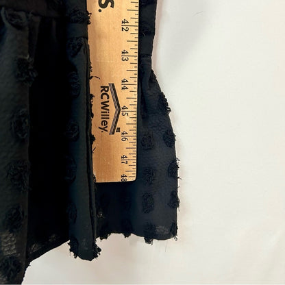 Ghospell Women’s Sansa Maxi Textured Long Sleeve Ruffle Dress Black Size Med NWT