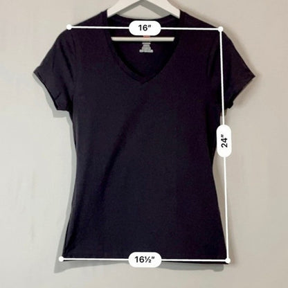 Hanes Nano Women’s 100% Cotton Casual Short Sleeve V Neck Tee Shirt Grey NWOT