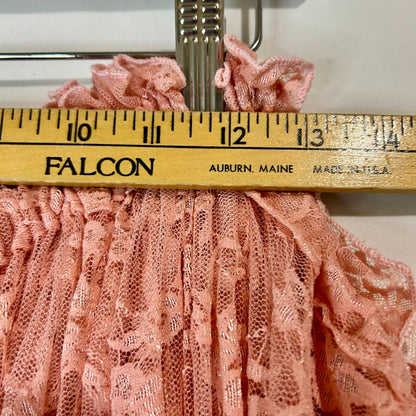 Women’s Maternity Off Shoulder Long Sleeve Maxi Dress Coral Pink EUC Open Belly Boho Photoshoot