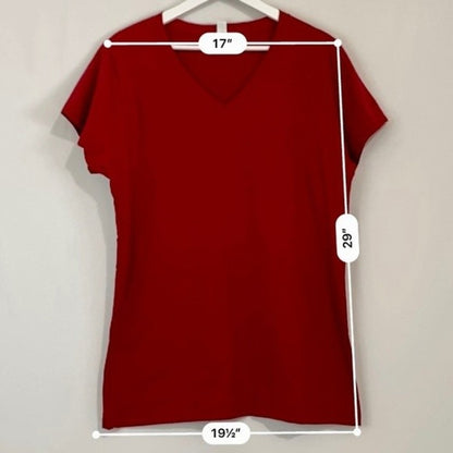 Fruit of the Loom Women’s Short Sleeve V Neck Tee Shirt Maroon NWOT
