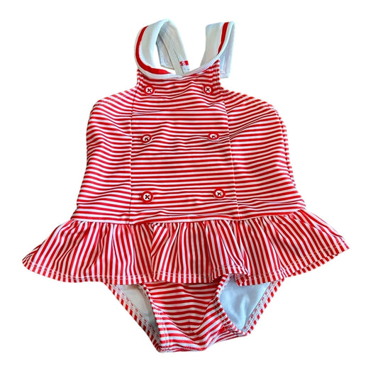 Gymboree Toddler Girls Gazebo Party Sailor One Piece Swimsuit Red 18-24 M EUC