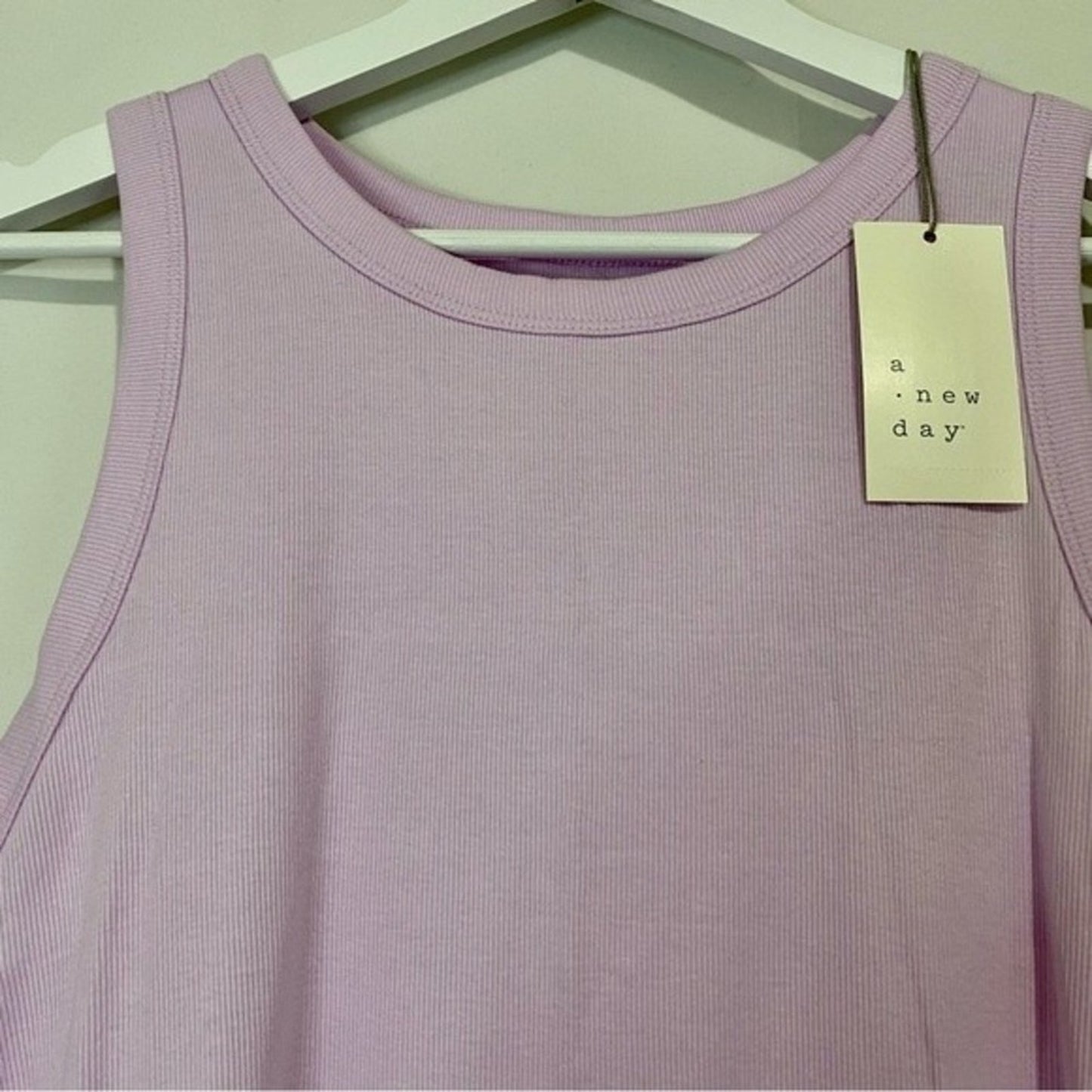 A New Day Women’s Basic Ribbed Tank Top Purple NWT Classic Staple Cute Girly