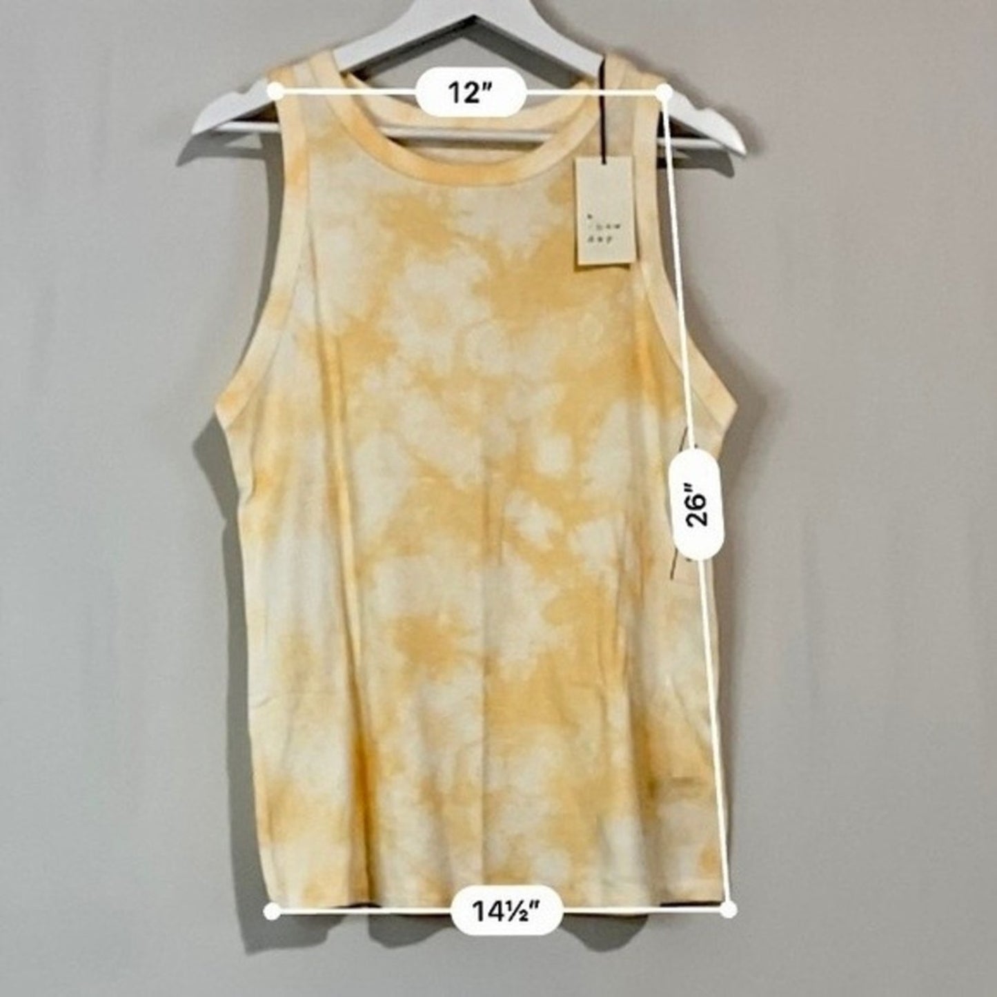 A New Day Women’s Basic Ribbed Tie Dye Tank Top Orange Tie Dye NWT Summer Fun