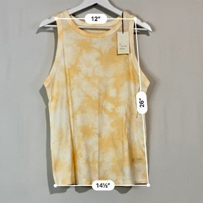 A New Day Women’s Basic Ribbed Tie Dye Tank Top Orange Tie Dye NWT Summer Fun