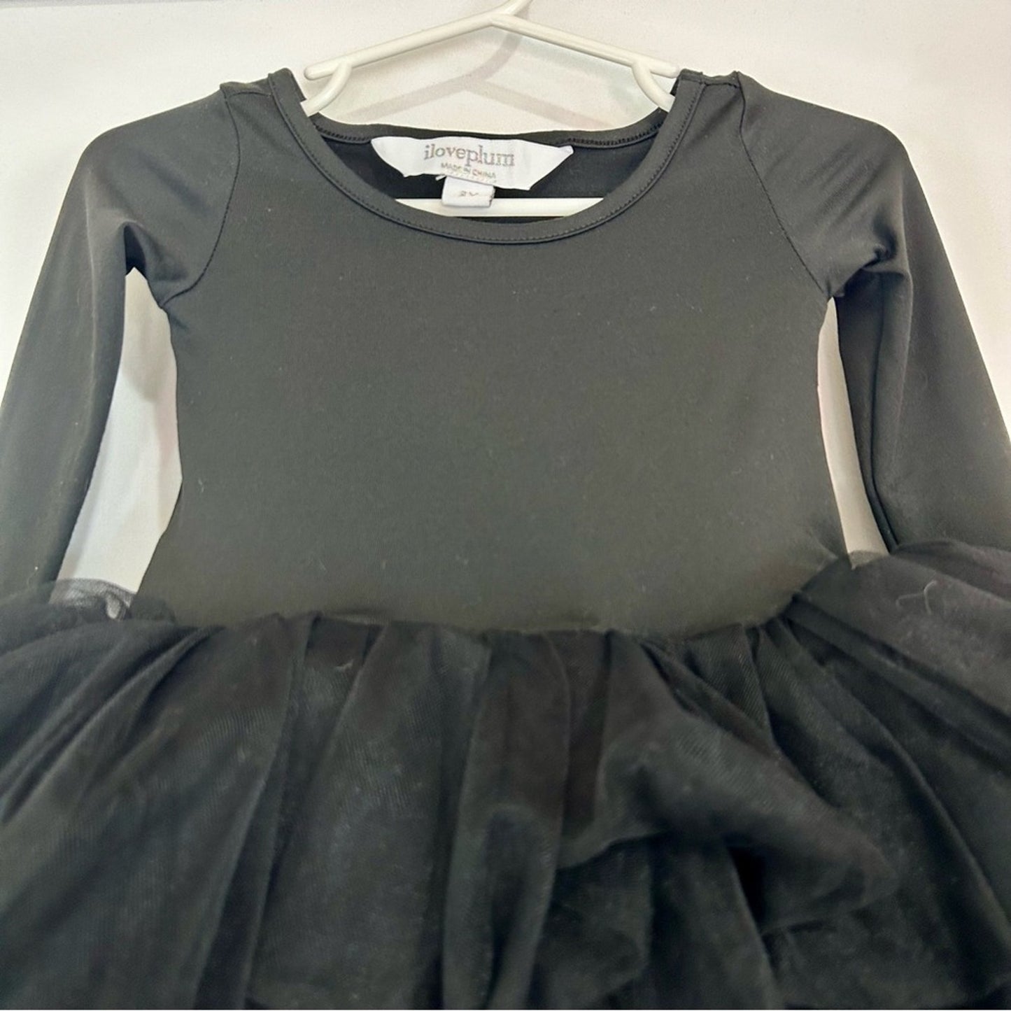 I Love Plum Toddler Girls Long Sleeve BFF Tutu Dress Black Size 2 Y EUC Girly