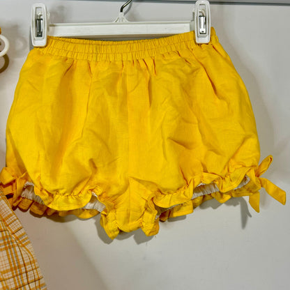 Two Roosters Clothing Girls Jasmine's Be Thankful Dress w/ Bloomers Yellow Size 5 EUC Embroidered Fall