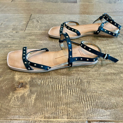 Dolce Vita Women’s Rozie Strappy Studded Sandals Black Size 8 EUC Gladiator