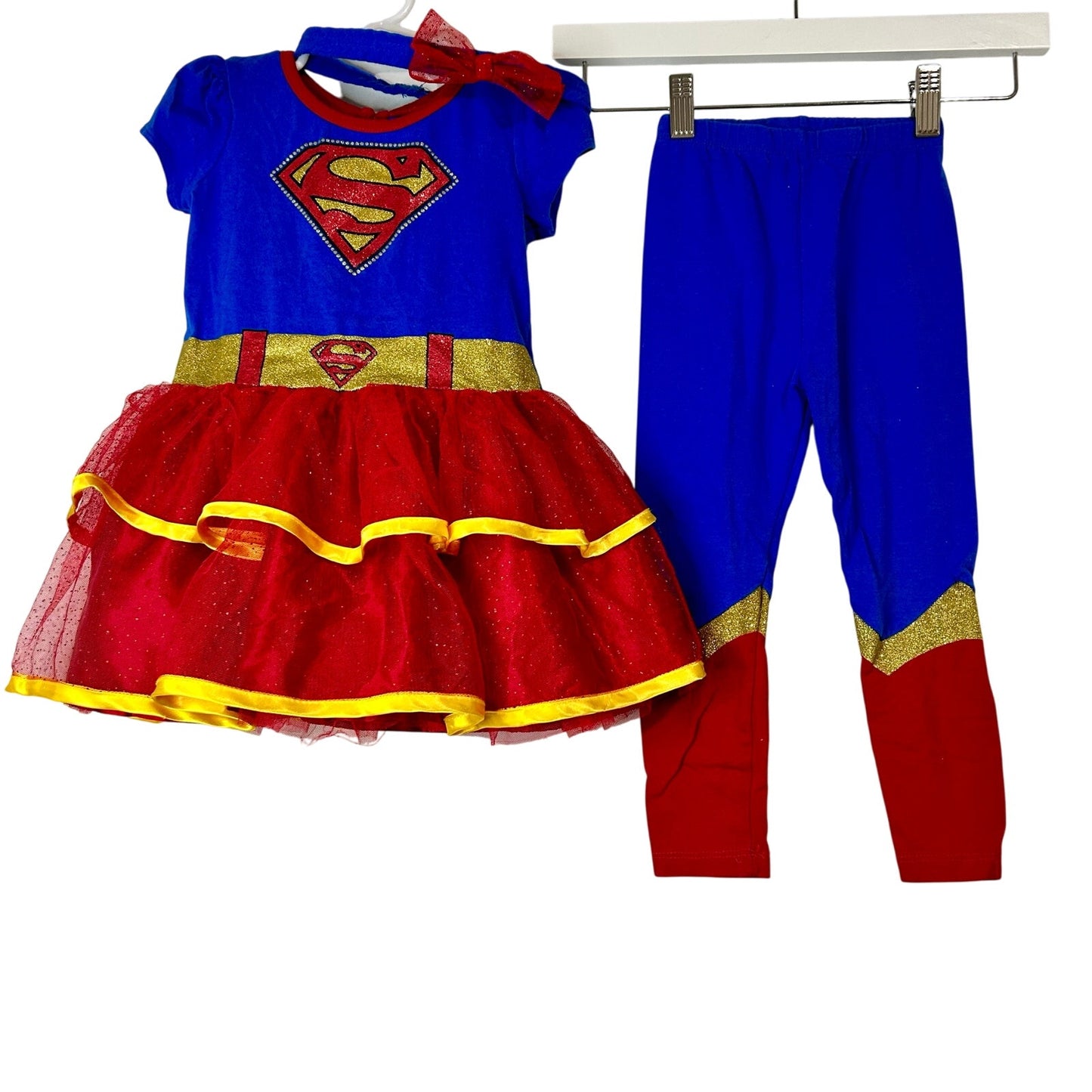 DC Comics Justice League Girls Supergirl Costume 4-Piece Outfit Set Size 3T FLAW