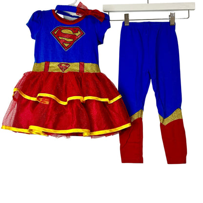 DC Comics Justice League Girls Supergirl Costume 4-Piece Outfit Set Size 3T FLAW