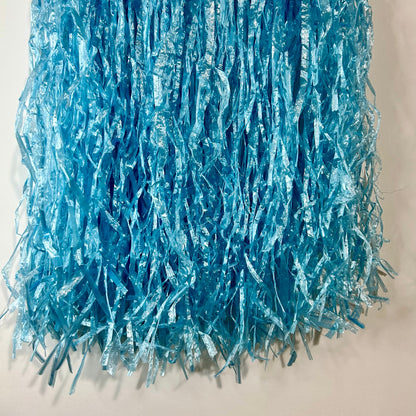 Adult Adjustable Hawaiian Hula Grass Skirt Blue One Size EUC Floral Luau