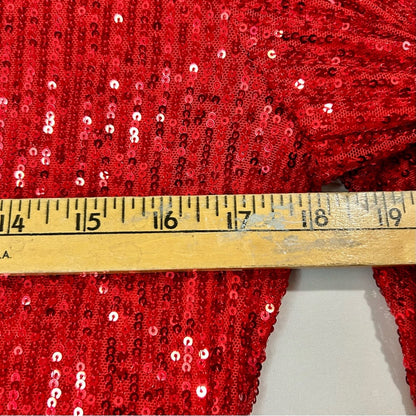 Ivy City Co Women’s Sequin Holiday Midi Dress Red Size Medium NWT Girly Party