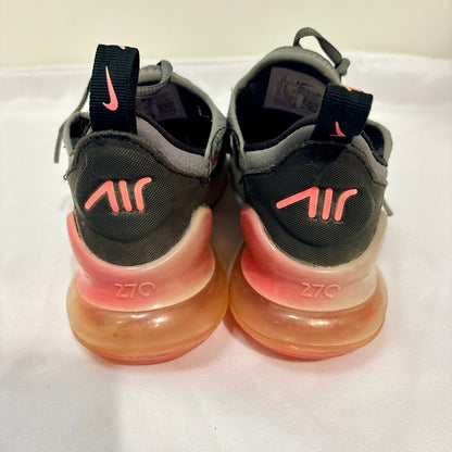 Nike Girls Air Max 270 Sneakers Smoke Grey Hyper Pink Youth Size 4Y Running Shoes EUC