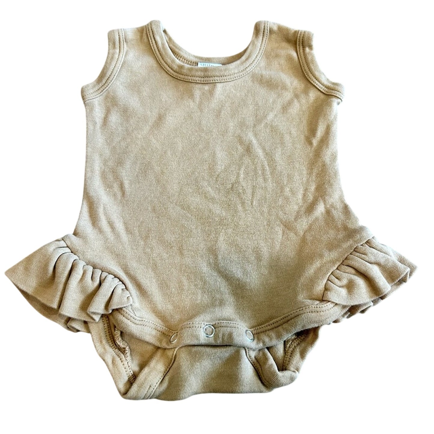 Kate Quinn Infant Girls Sleeveless Organic Cotton Ruffle Bubble Onesie 0-3 M EUC