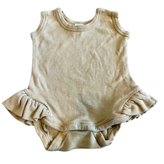 Kate Quinn Infant Girls Sleeveless Organic Cotton Ruffle Bubble Onesie 0-3 M EUC