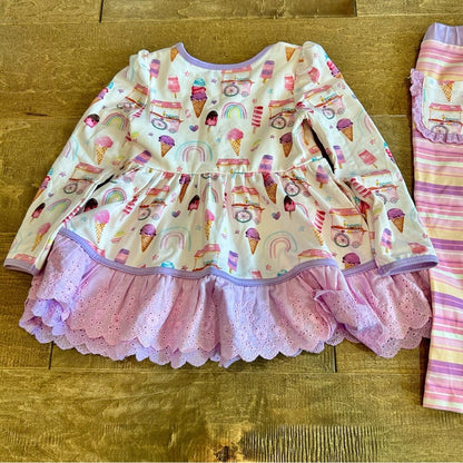 Liv + Stella Girls Long Sleeve Sweet Treats Playset Purple Pink NWOT Ice Cream
