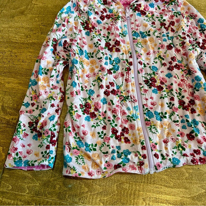 Posh Peanut Girls Long Sleeve Eloise Floral Polka Dot Jacket Purple Size 2T EUC