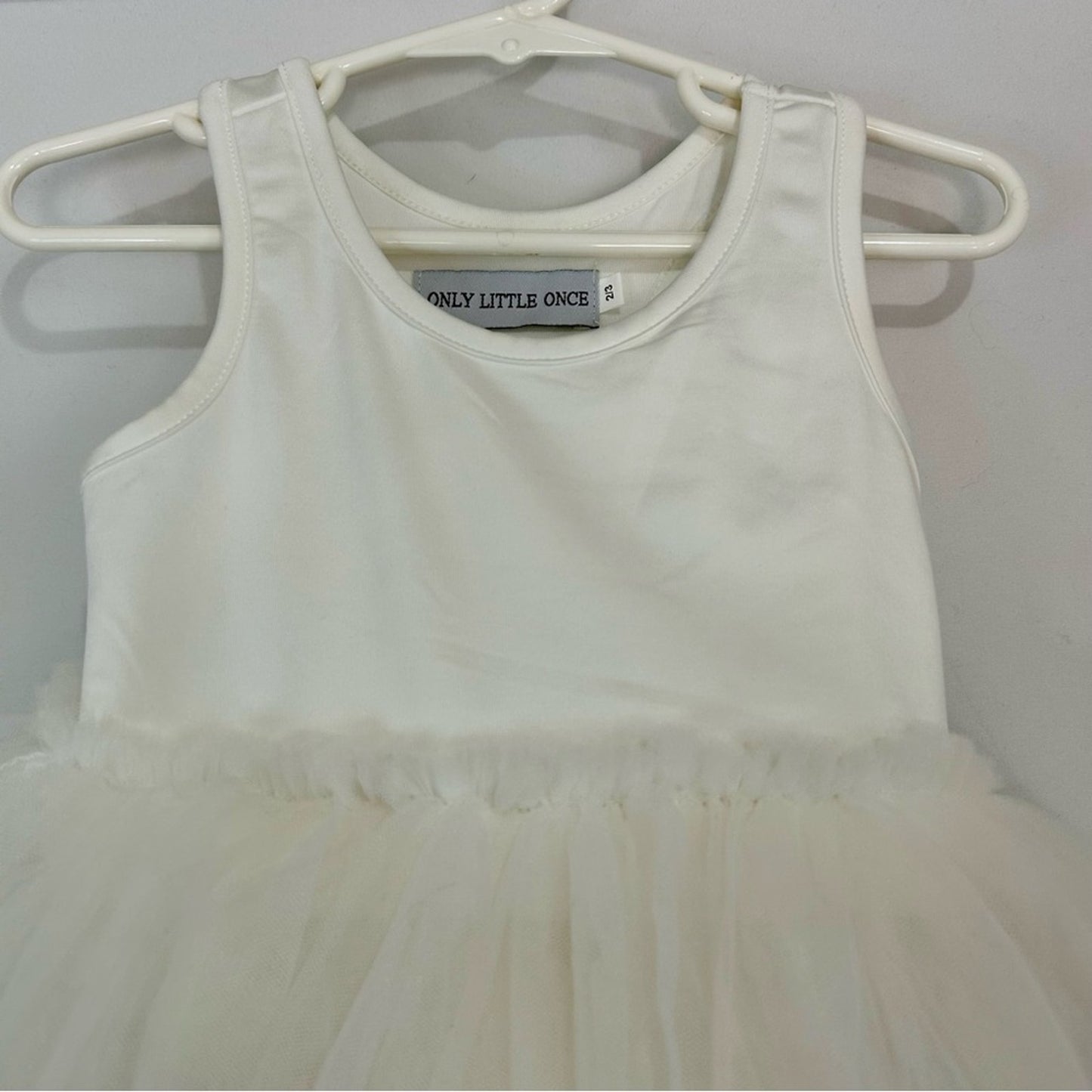 Only Little Once Toddler Girl Sleeveless Tutu Dress White Size 2/3 EUC Cute