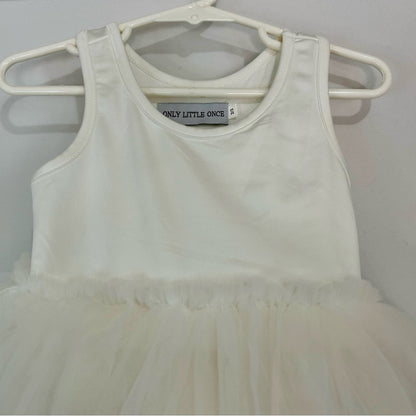 Only Little Once Toddler Girl Sleeveless Tutu Dress White Size 2/3 EUC Cute