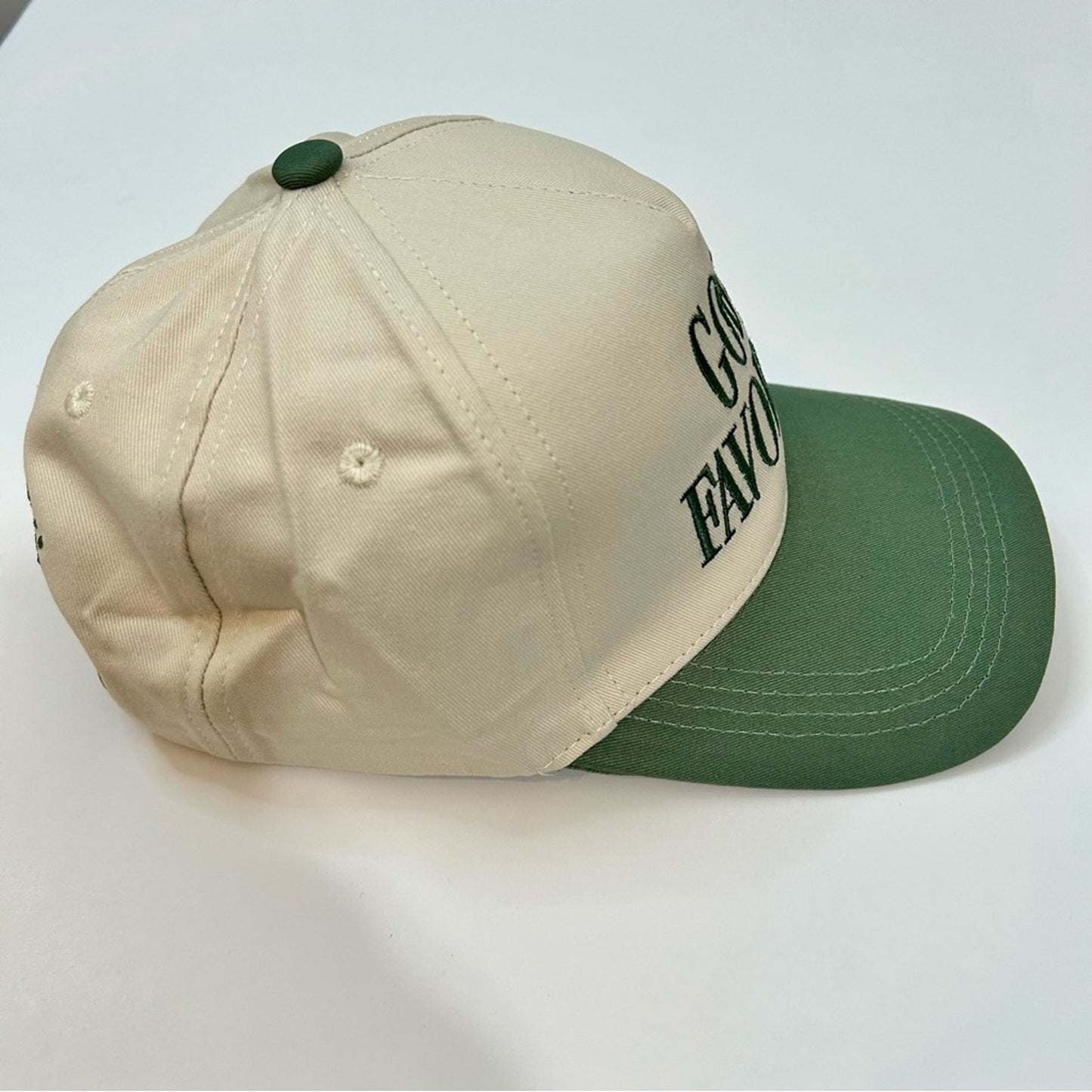 God’s Favorite Women’s Two Tone Canvas Cotton Baseball Hat Cap Tan Green New