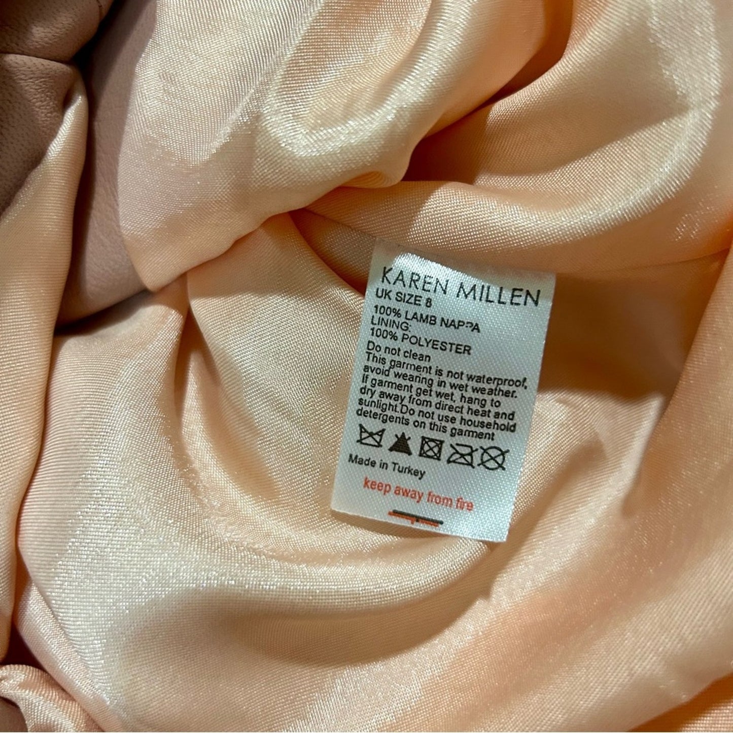 Karen Millen Women's Signature Moto Lamb Leather Jacket Pink Size 4 EUC