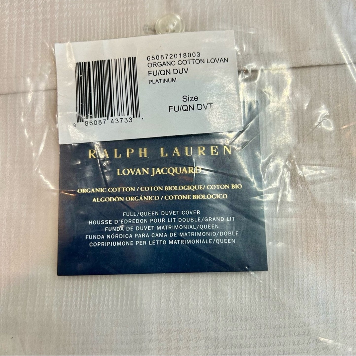 Ralph Lauren Home Organic Cotton Lovan Jacquard Full / Queen Duvet Cover NEW