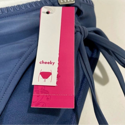Xhilaration Women's Indigo Blue Cheeky Side Tie Bikini Bottom Size Large NWT