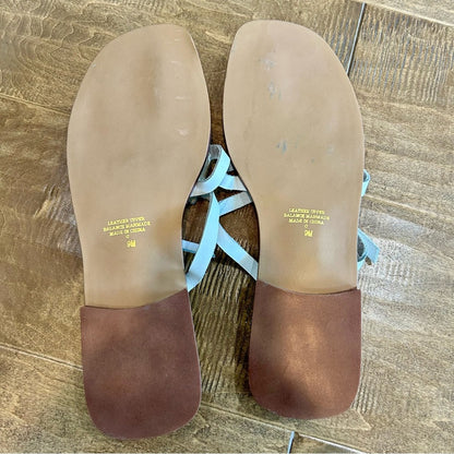 Nine West Women’s Leather Strappy Sandals White Size 9 EUC Summer Girly Outdoor