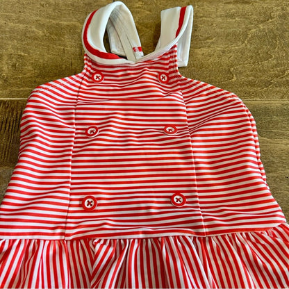 Gymboree Toddler Girls Gazebo Party Sailor One Piece Swimsuit Red 18-24 M EUC