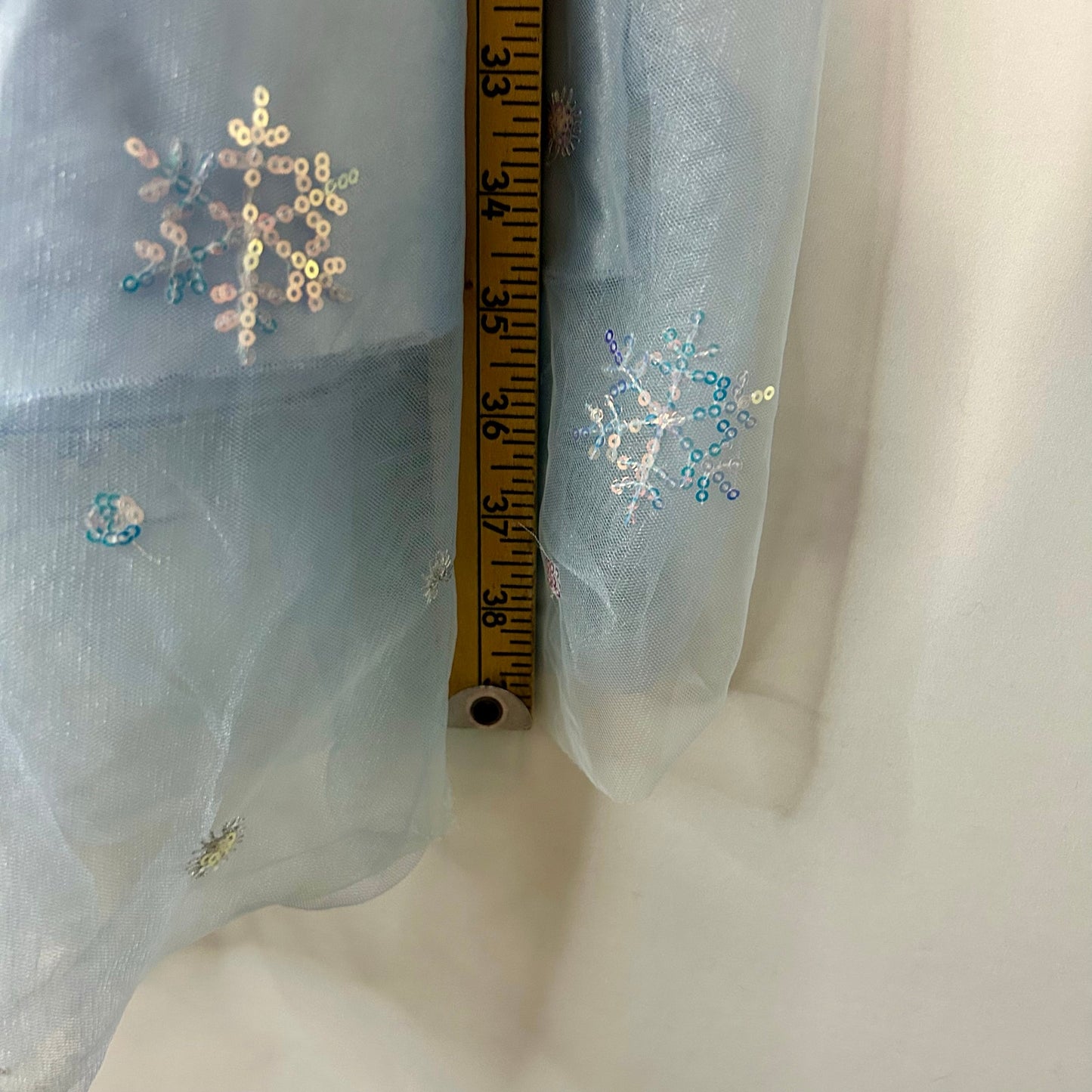 EleStory Women’s Tulle Snowflake Sequin Maxi Skirt Light Blue Size Small NWT