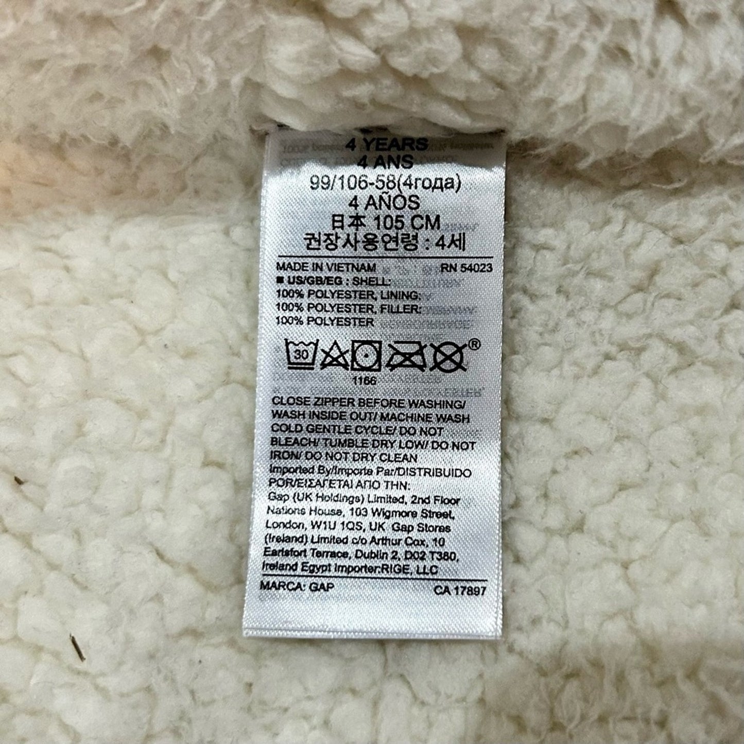 Baby Gap Toddler Girl Metallic Sherpa Puffer Jacket Blue Size 4 EUC Winter Warm