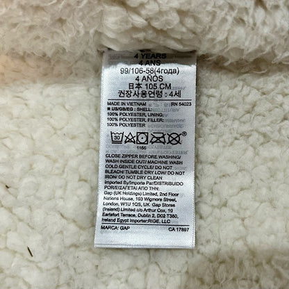 Baby Gap Toddler Girl Metallic Sherpa Puffer Jacket Blue Size 4 EUC Winter Warm