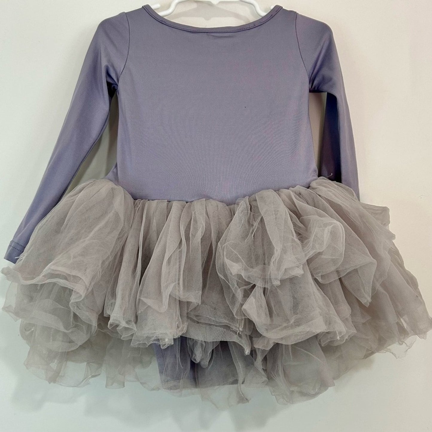 I Love Plum Toddler Girls Long Sleeve BFF Tutu Dress Grey Size 4Y EUC Girly Cute