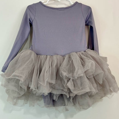 I Love Plum Toddler Girls Long Sleeve BFF Tutu Dress Grey Size 4Y EUC Girly Cute