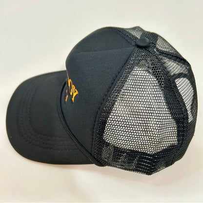 The Cowboy Hat Women’s Embroidered Baseball Mesh Hat Black Orange NEW Cute Girly