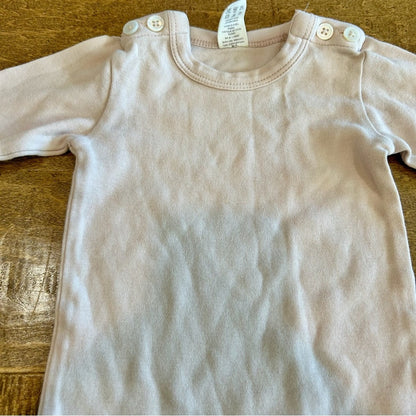 Kate Quinn Infant Girls Long Sleeve Button Shoulder Footie Sleeper Pink 3-6 M