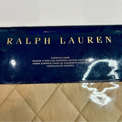 Ralph Lauren Home Cromwell Quilted Modern Equestrian European Sham Camel NEW
