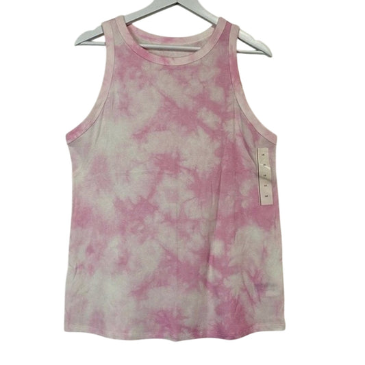 A New Day Women’s Plus Sized Basic Ribbed Tank Top Pink Tie Dye NWT