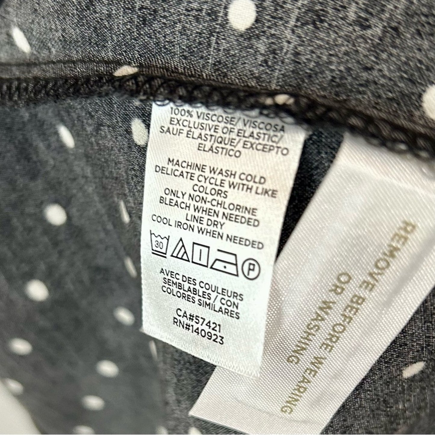 Loft Women’s Long Sleeve Polka Dot Button Down Dress Black White Size 6 FLAW