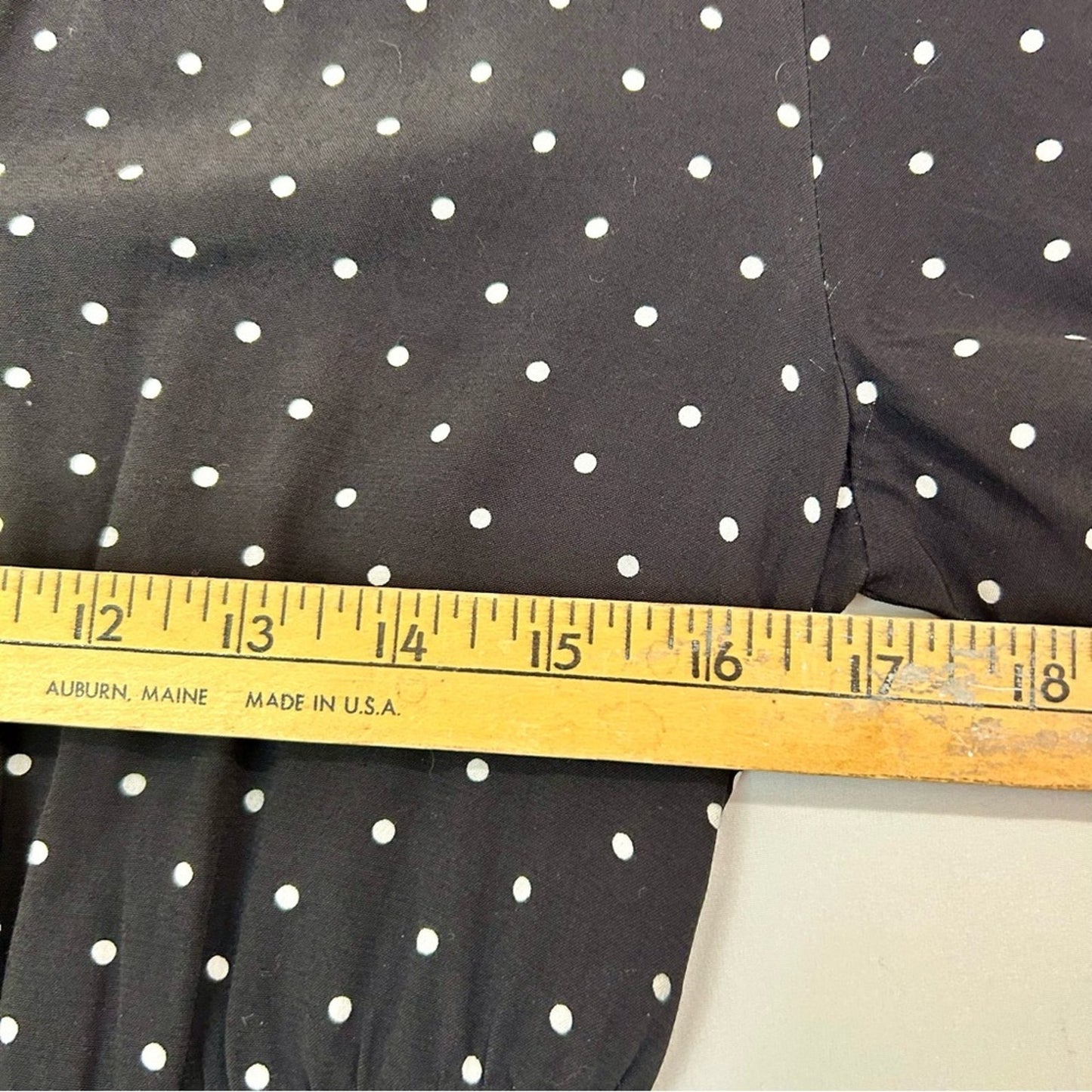 Loft Women’s Long Sleeve Polka Dot Button Down Dress Black White Size 6 FLAW