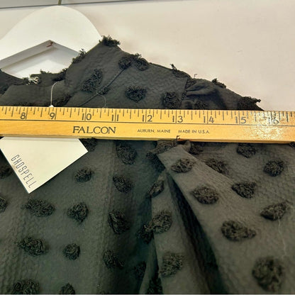 Ghospell Women’s Sansa Maxi Textured Long Sleeve Ruffle Dress Black Size Med NWT